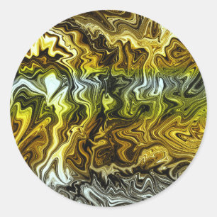 Chroom Vloeibare Metaalachtige Goud Zilver Koel Fe Ronde Sticker