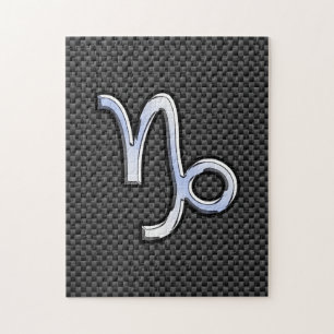 Chroom zoals Capricorn Sign Black Carbon Fibre Legpuzzel