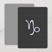 Chroom zoals Capricorn Zodiac Sign on Carbon Fibre (Voorkant / Achterkant)