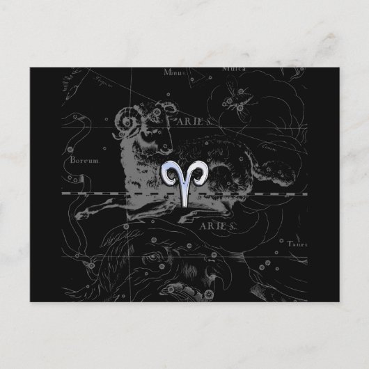 Chroom zoals het Aries-zodiacsymbool op Hevelius 1 Briefkaart (Voorkant)