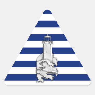 Chroom zoals Vuurtoren op ZeevaartStrepen Driehoek Sticker