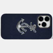 Chroomanker op koolstofvezel afdrukken Case-Mate iPhone case (Achterkant (horizontaal))