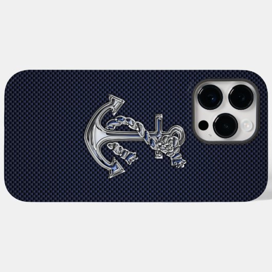 Chroomanker op koolstofvezel afdrukken Case-Mate iPhone case (Achterkant (horizontaal))
