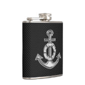 Chroomanker op koolstofvezel afdrukken heupfles (Rechts)