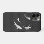 Chroomduiker met haaien op koolstofvezel Case-Mate iPhone case (Achterkant (horizontaal))