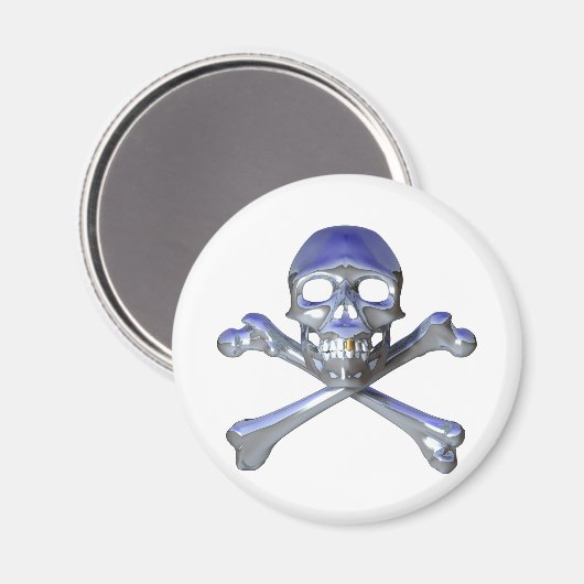 Chroomschedel en kruisbeenderen magneet (Voorkant / Achterkant)