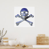Chroomschedel en kruisbeenderen poster (Keuken)
