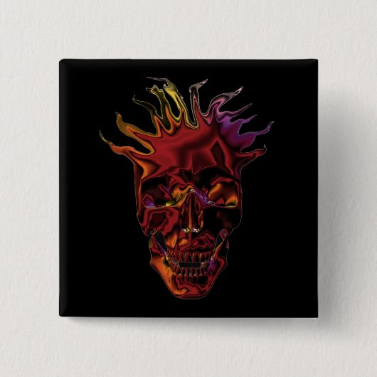 chroomschuim vierkante button 5,1 cm (Voorkant)