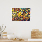 Chrysalis en Butterfly - Poster (Keuken)