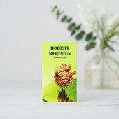 Chrysant bloem tegen spiegel en groen h655 visitekaartje (Staand voorkant)