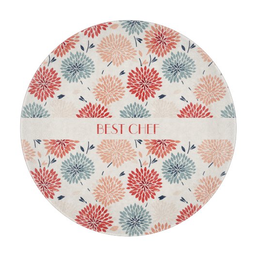 chrysant motief japans patroon snijplank (Voorkant)