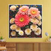chrysantemum canvas afdruk (Insitu (Woonkamer))
