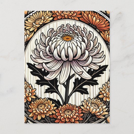 chrysanten briefkaart (Voorkant)