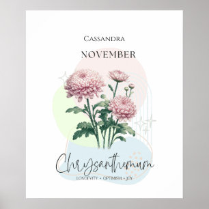 Chrysanten geboortebloem voor november poster