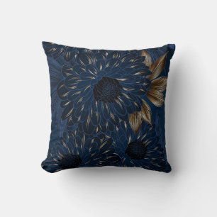 Chrysanten handgetekend, elegant bloemenpatroon. kussen