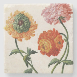 Chrysanten (m/v op papier) stenen onderzetter