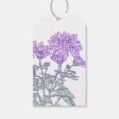 Chrysanten paarse bloemen cadeau labels cadeaulabel (Voorkant)