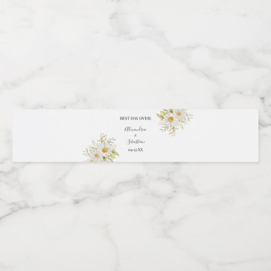 Chrysanthem groen Vrijgezellenfeest koppels bruilo Waterfles Etiket (Enkel label)