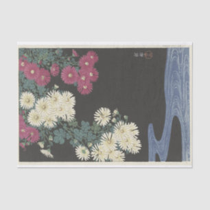 Chrysanthema en stromend water van Ohara Koson Tissuepapier