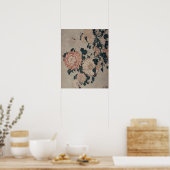 Chrysanthema (kleurenhoutblok) poster (Keuken)