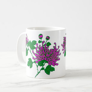 Chrysanthema's van de Chinese spin in het Paars va Koffiemok