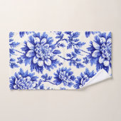 Chrysanthème bleu et blanc Décor champêtre françai (Serviette à main)