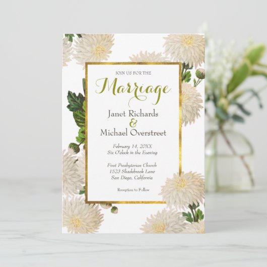 Chrysanthème Faire-part de mariage (Debout devant)