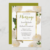 Chrysanthème Faire-part de mariage (Devant / Derrière)
