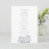 Chrysanthème gris blanc programme de mariage (Debout devant)