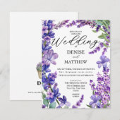 Chrysanthème romantique sur invitation blanc brill (Devant / Derrière)