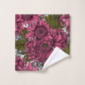Chrysanthème rose (Gant de toilette)