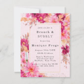 Chrysanthème rose chaud Brunch & Invitations Bubbl (Devant)