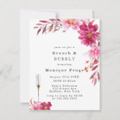 Chrysanthème rose chaud Brunch & Invitations Bubbl (Devant)