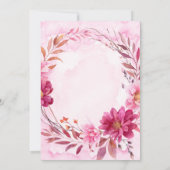 Chrysanthème rose chaud Couples Invitations de dou (Dos)