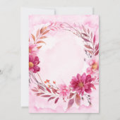 Chrysanthème rose chaud Wedding shower Invitations (Dos)