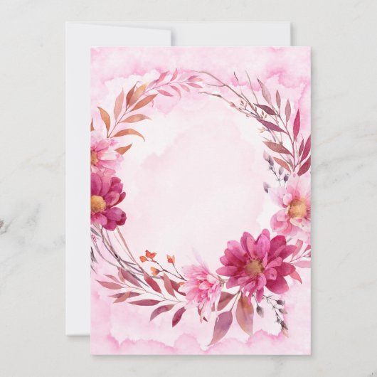 Chrysanthème rose chaud Wedding shower Invitations (Dos)