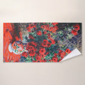 Chrysanthème rouge, Monet (Serviette de bain)