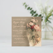 Chrysanthèmes dans un Faire-part de mariage à bout (Debout devant)