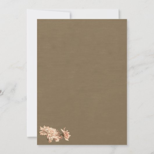 Chrysanthèmes dans un Faire-part de mariage à bout (Dos)