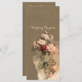 Chrysanthèmes dans une carte programme de mariage  (Devant / Derrière)