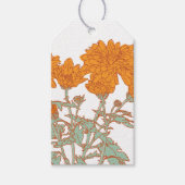Chrysanthèmes étiquettes cadeaux oranges (Devant)