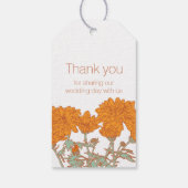 Chrysanthèmes étiquettes cadeaux oranges (Dos)