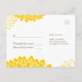 Chrysanthèmes jaune blanc Réponse Carte postale RS (Dos)