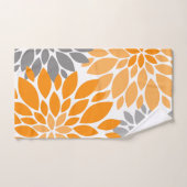 Chrysanthèmes orange et gris Motif floral (Serviette à main)