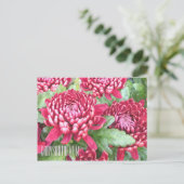 Chrysanthèmes peints Carte postale horizontale (Debout devant)