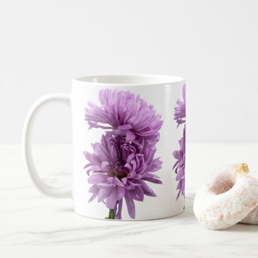 Chrysanthèmes pourpres Mug (Avec donut)