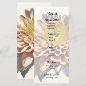 Chrysanthèmes rose clair Menu Mariage (Devant / Derrière)