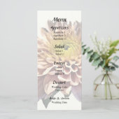 Chrysanthèmes rose clair Menu Mariage (Debout devant)