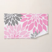 Chrysanthèmes roses et gris Motif floral (Serviette à main)