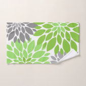 Chrysanthèmes verts et gris Motif floral (Serviette à main)